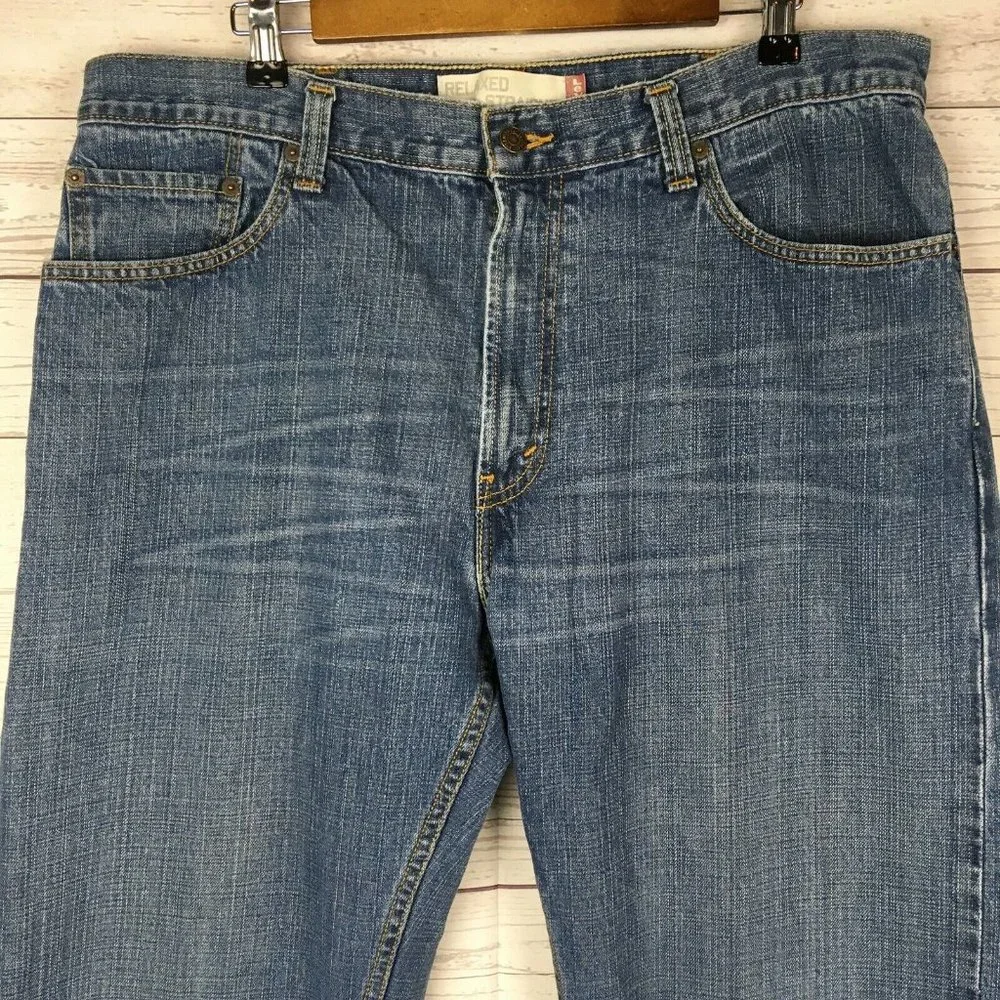 Levis 559‎ Mens Blue Jeans 38x30 Relaxed Straight Cotton Denim Zipper Fly